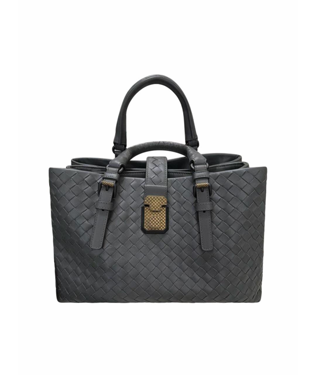 BOTTEGA VENETA Антрацитовая кожаная сумка тоут, фото 1