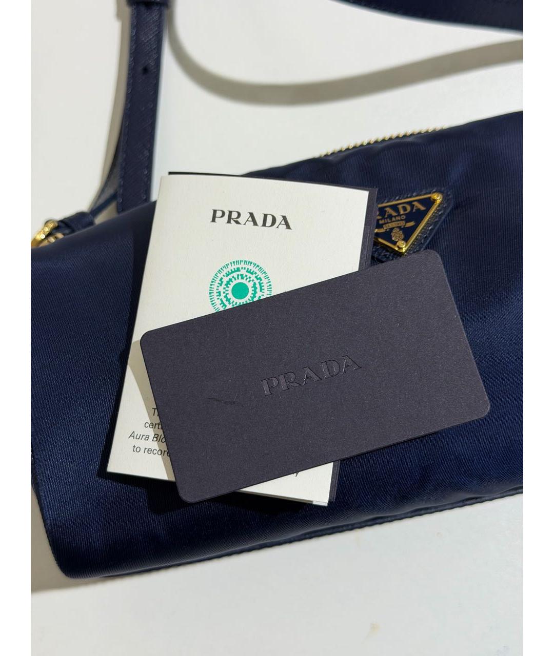 PRADA Темно-синяя сумка с короткими ручками, фото 5