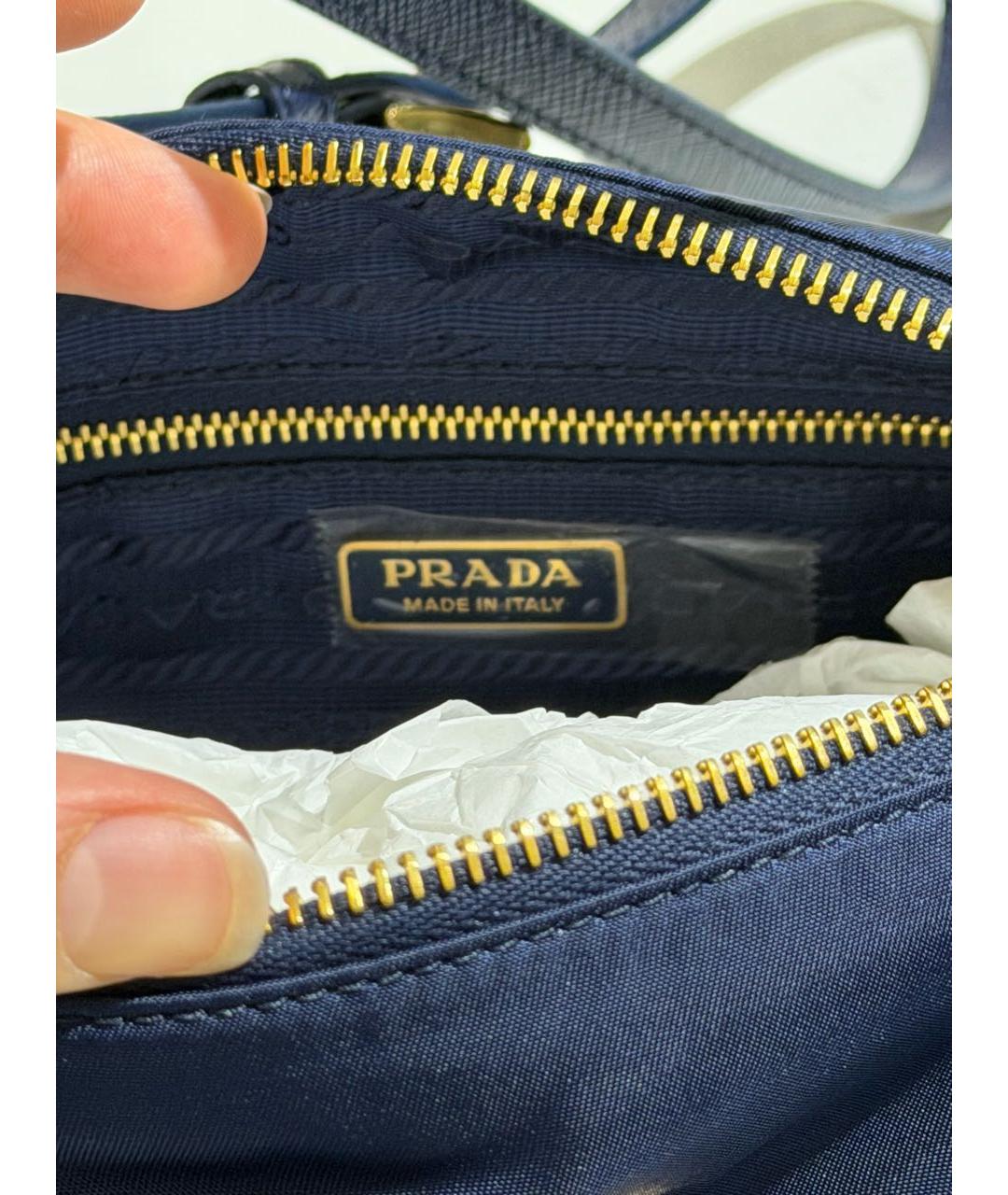 PRADA Темно-синяя сумка с короткими ручками, фото 4