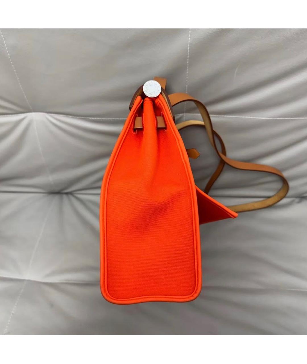HERMES Оранжевая кожаная сумка через плечо, фото 4