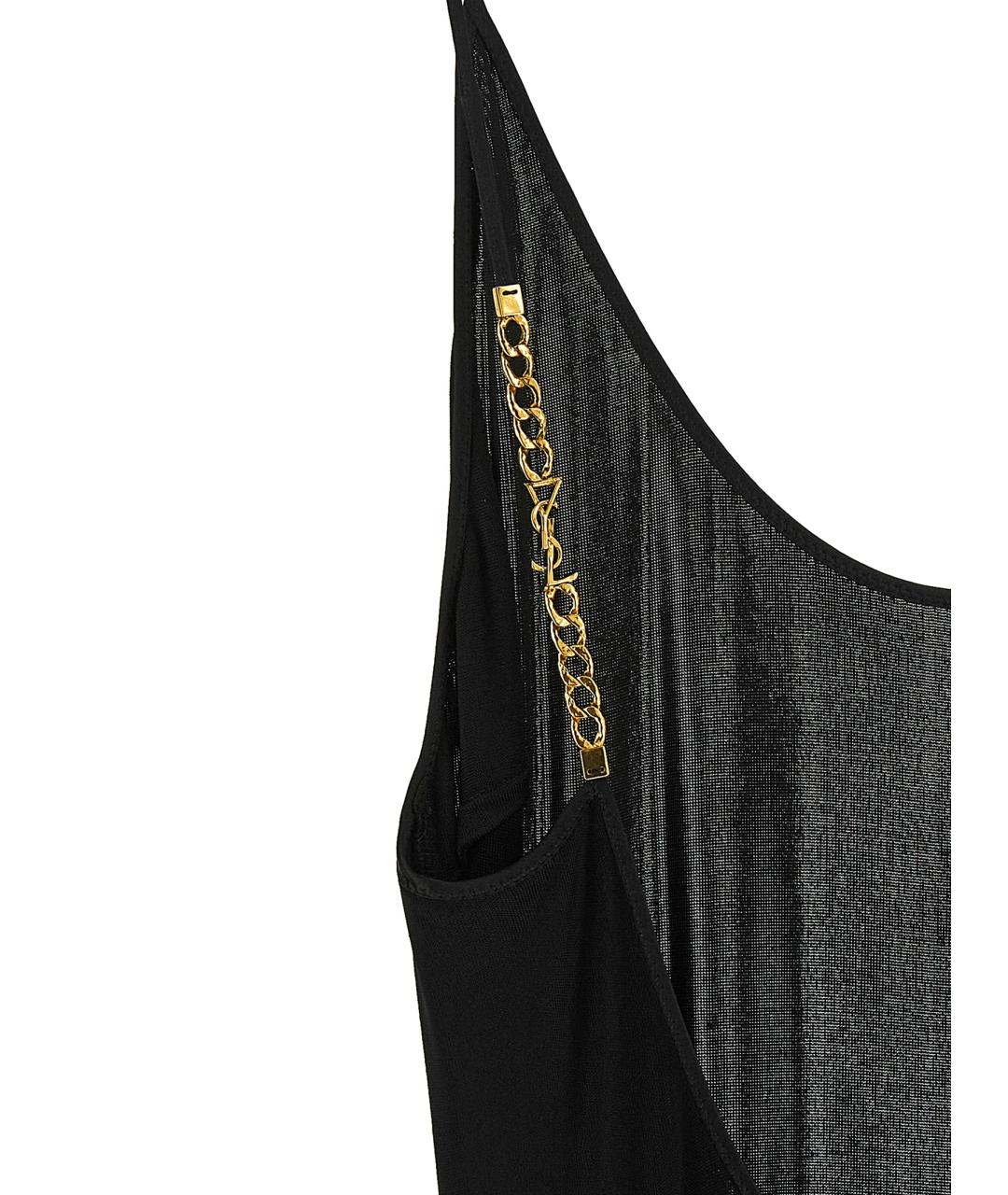 SAINT LAURENT Черное вискозное коктейльное платье, фото 4