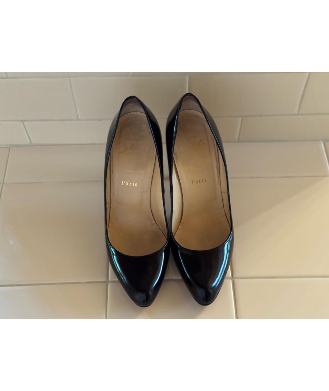 CHRISTIAN LOUBOUTIN Черные кожаные туфли, фото 2