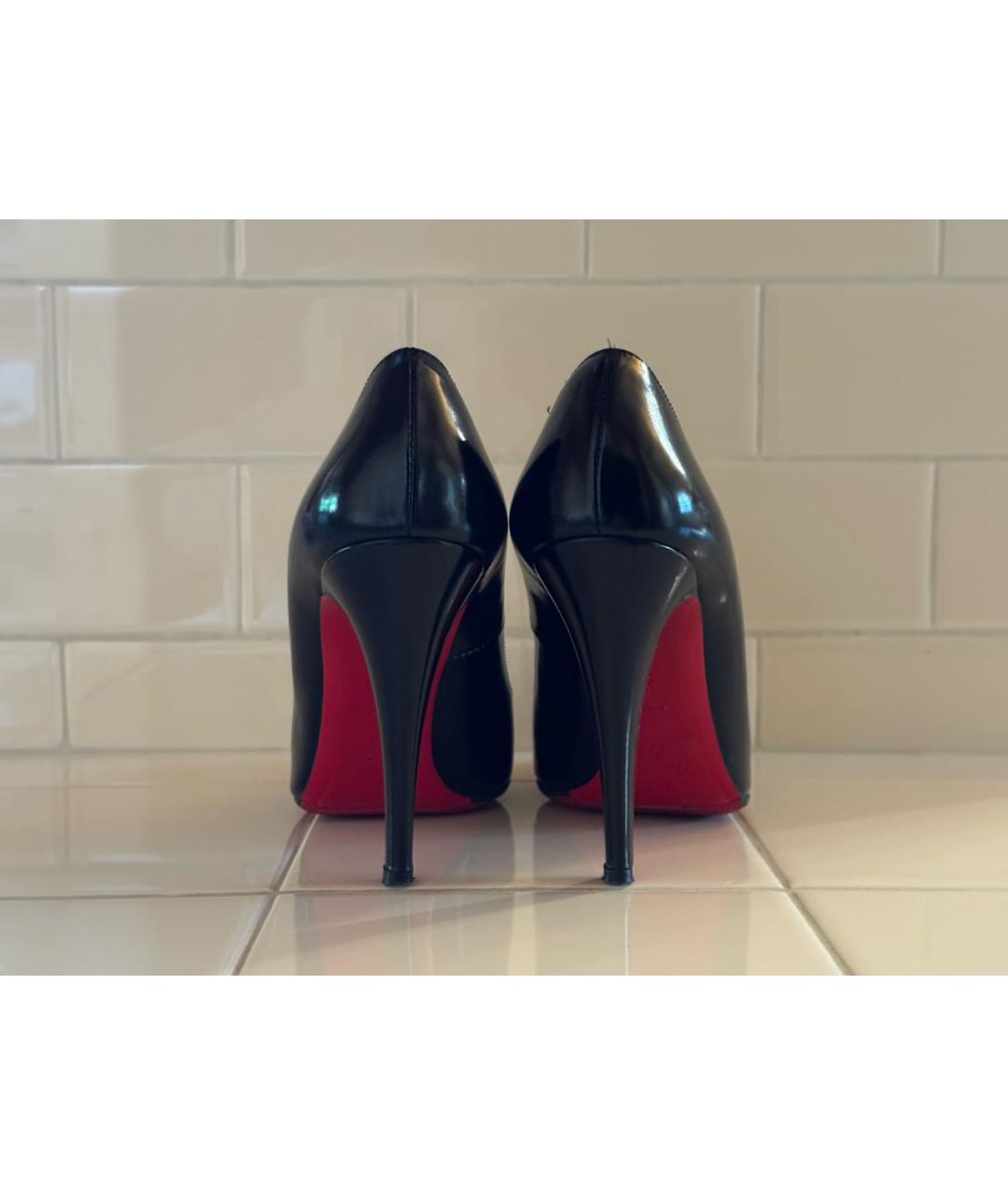CHRISTIAN LOUBOUTIN Черные кожаные туфли, фото 4