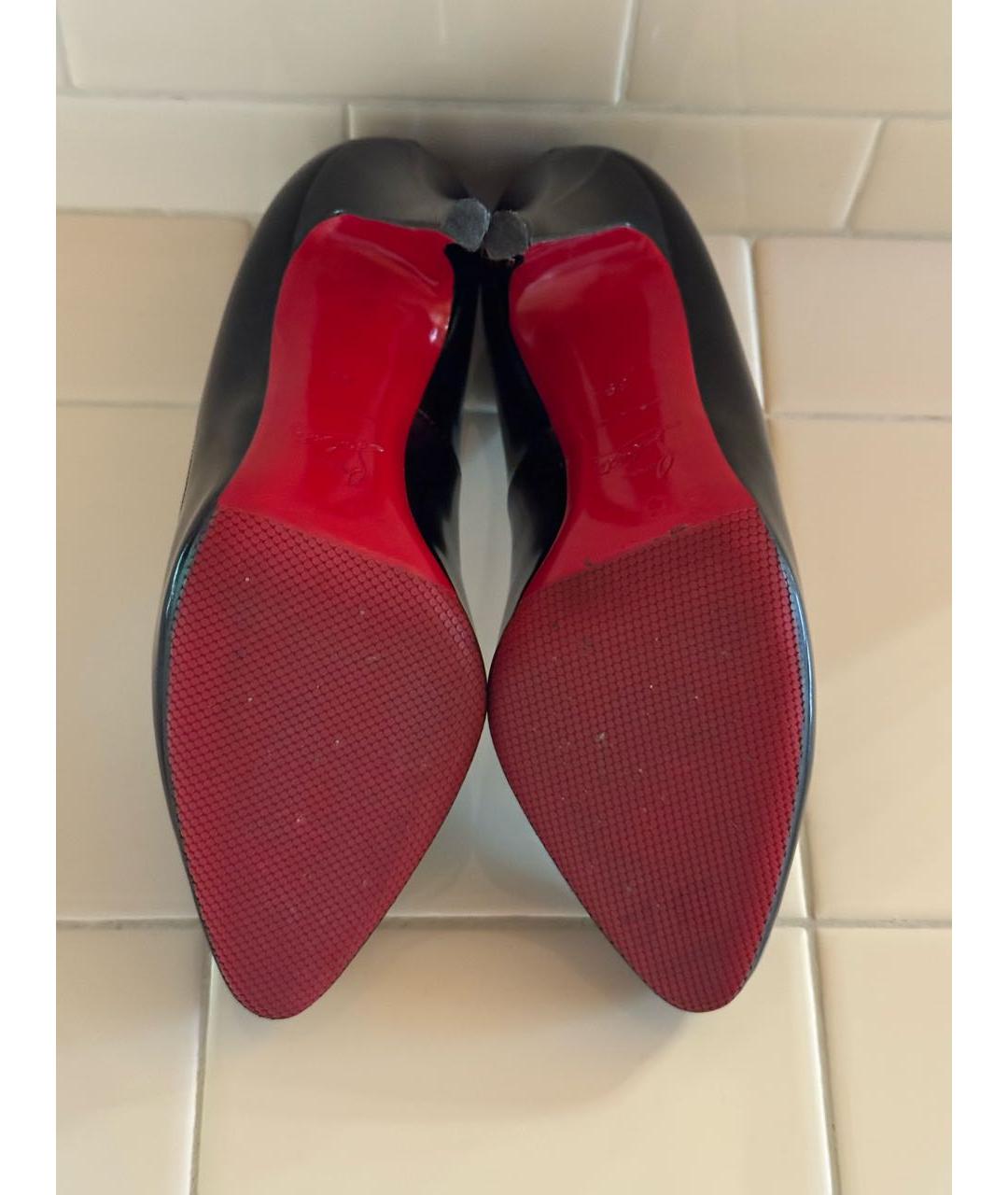 CHRISTIAN LOUBOUTIN Черные кожаные туфли, фото 5