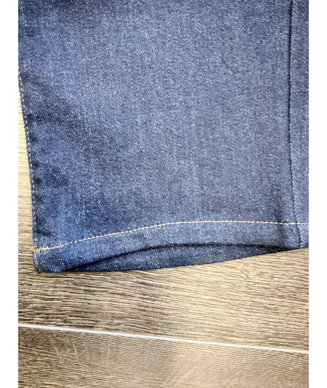 CANALI Темно-синие хлопко-кашемировые прямые джинсы, фото 5