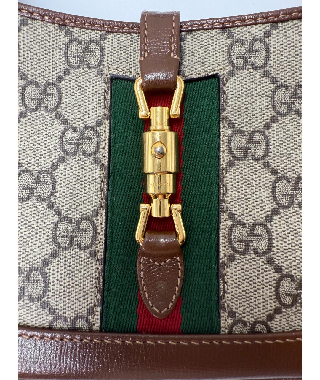 GUCCI Коричневая сумка через плечо из канвы, фото 5