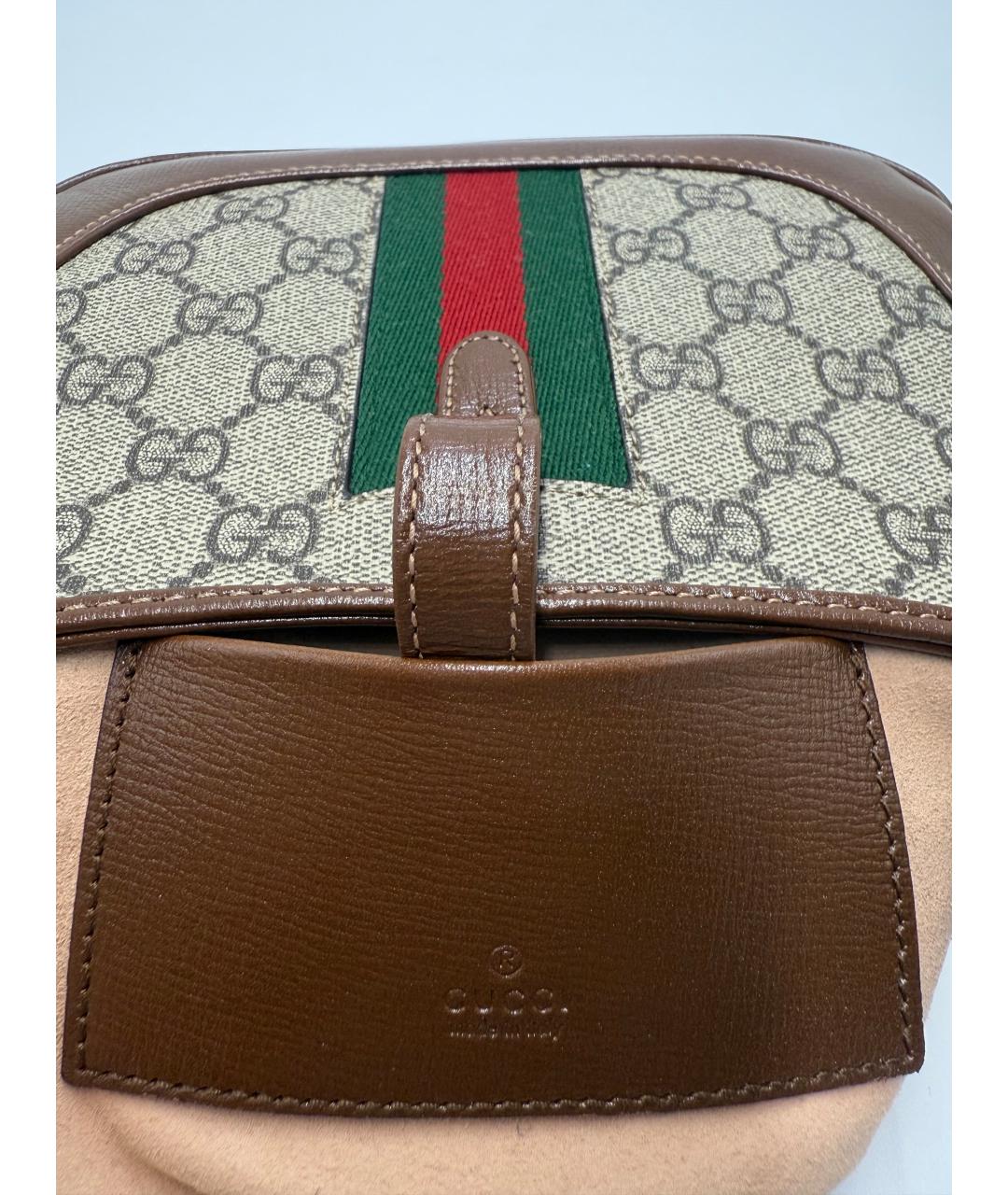 GUCCI Коричневая сумка через плечо из канвы, фото 8