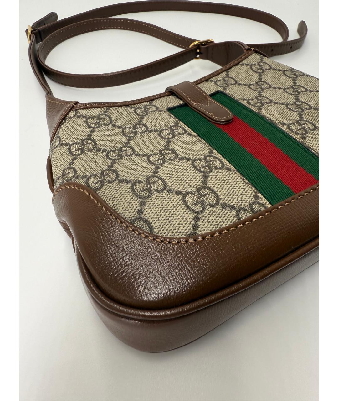 GUCCI Коричневая сумка через плечо из канвы, фото 3