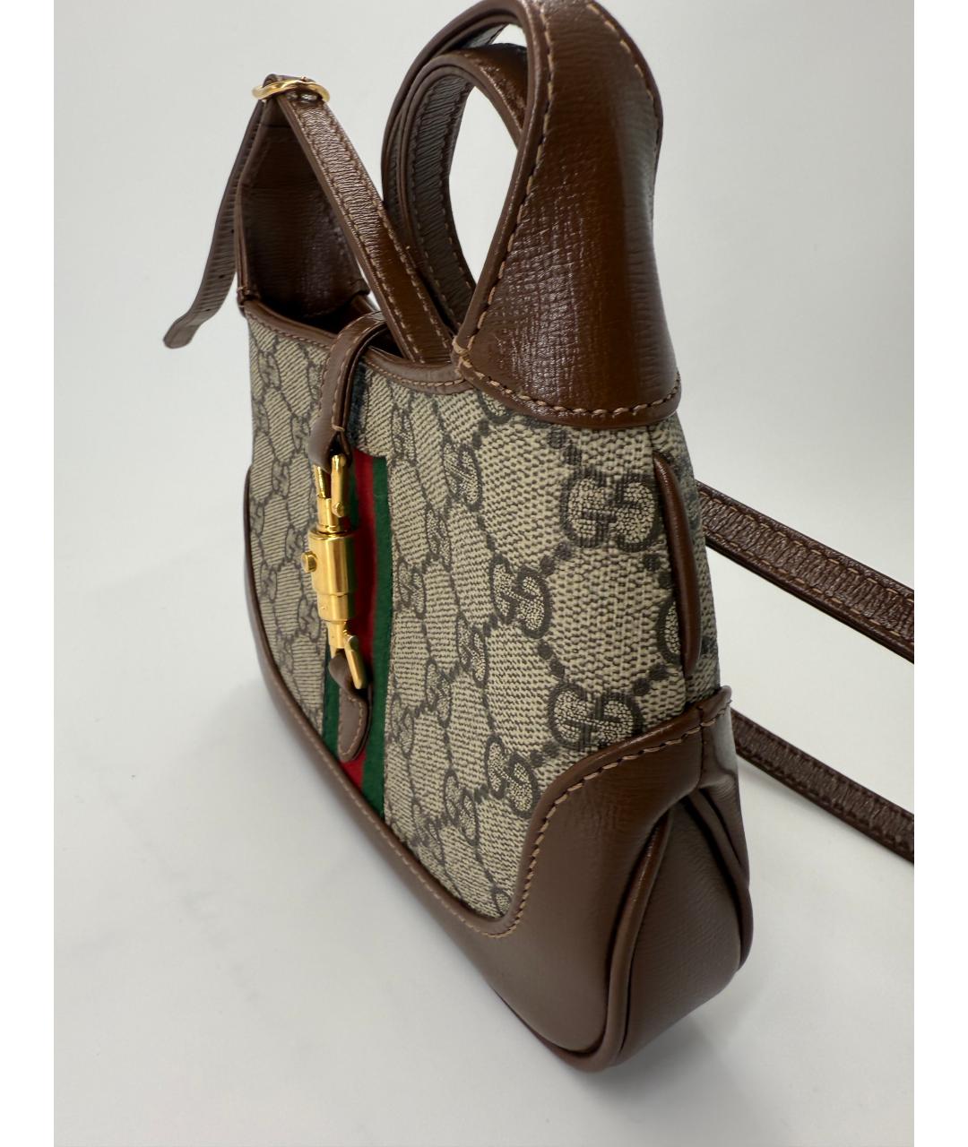 GUCCI Коричневая сумка через плечо из канвы, фото 6