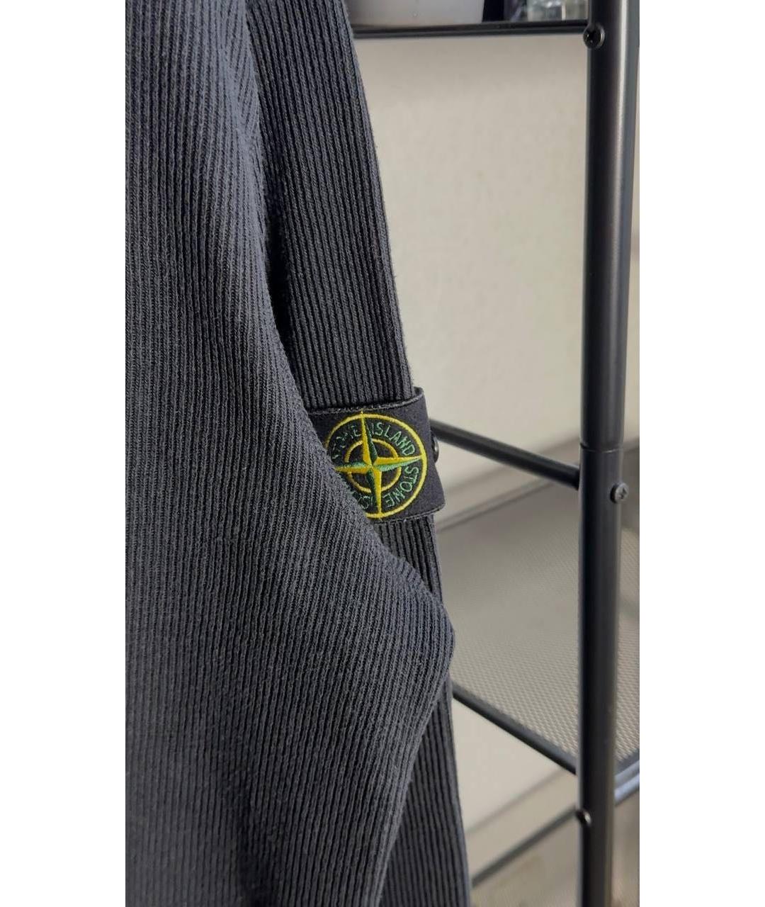 STONE ISLAND Антрацитовый хлопковый джемпер / свитер, фото 3