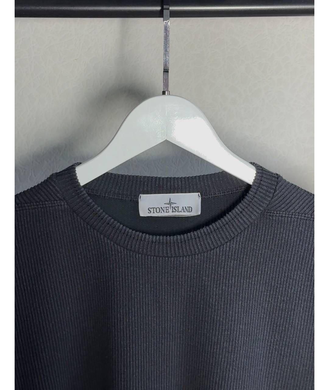 STONE ISLAND Антрацитовый хлопковый джемпер / свитер, фото 2