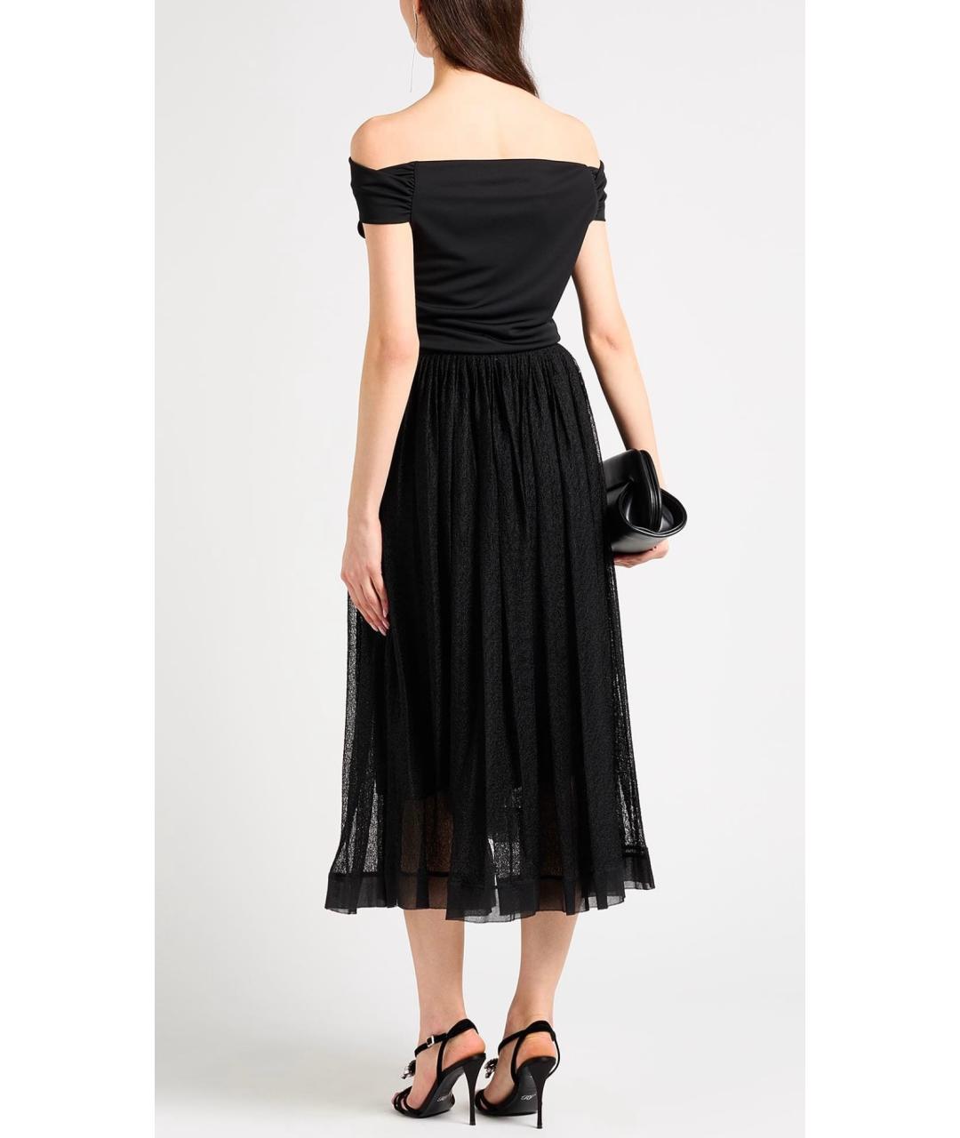 CHRISTIAN DIOR Черная шелковая юбка миди, фото 3