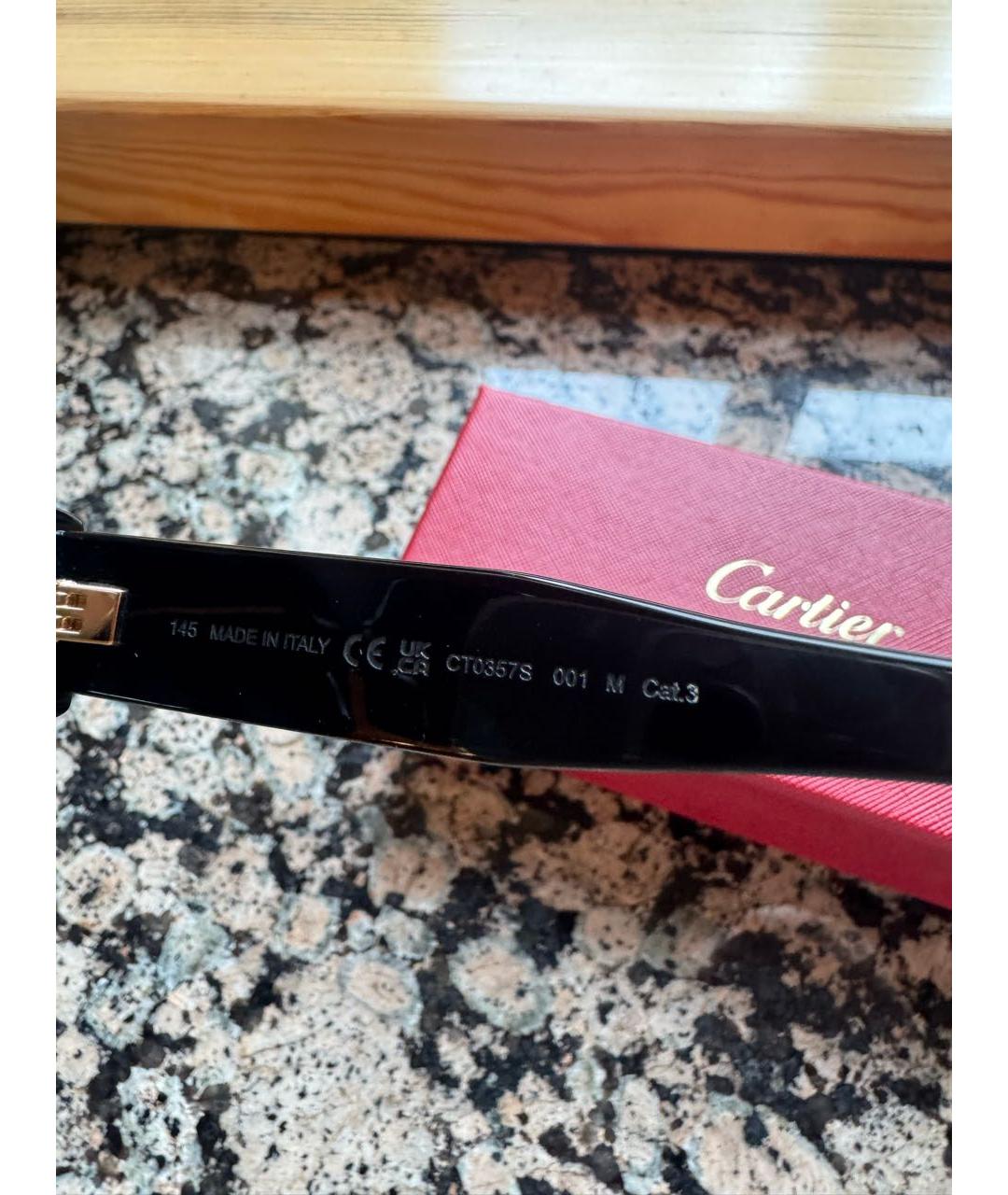 CARTIER Черные пластиковые солнцезащитные очки, фото 6