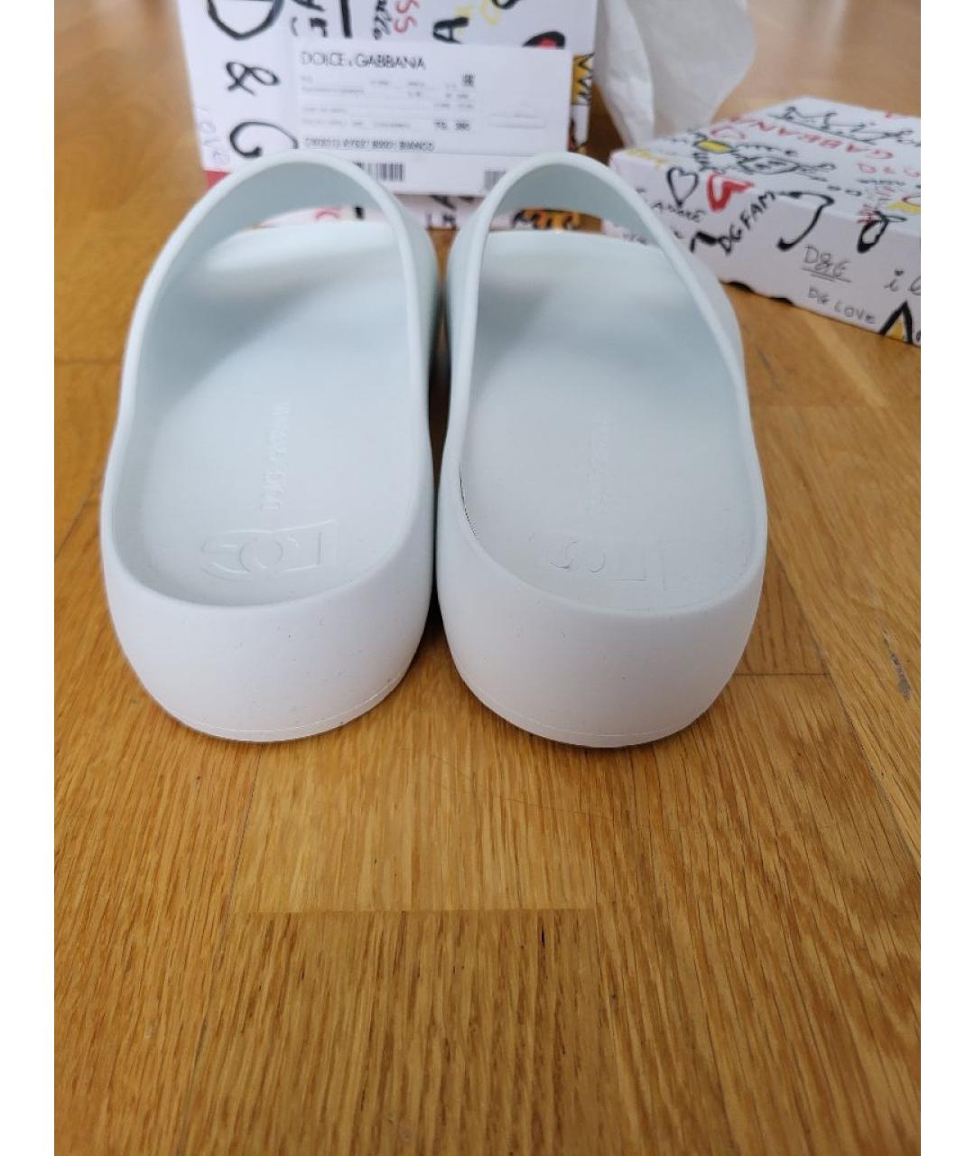 DOLCE&GABBANA Белые шлепанцы, фото 4