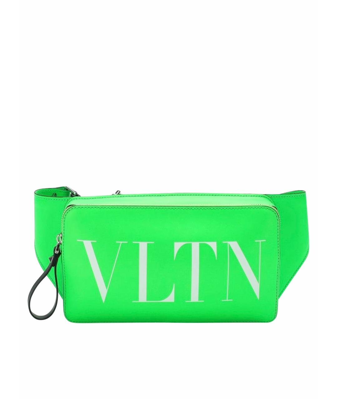 VALENTINO Зеленая кожаная поясная сумка, фото 1