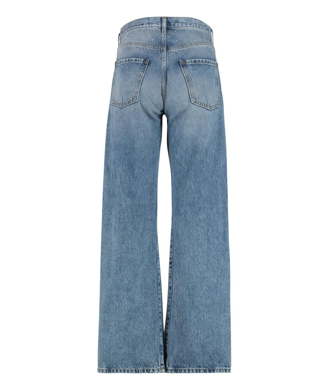 MAISON MARGIELA Синие хлопковые прямые джинсы, фото 2