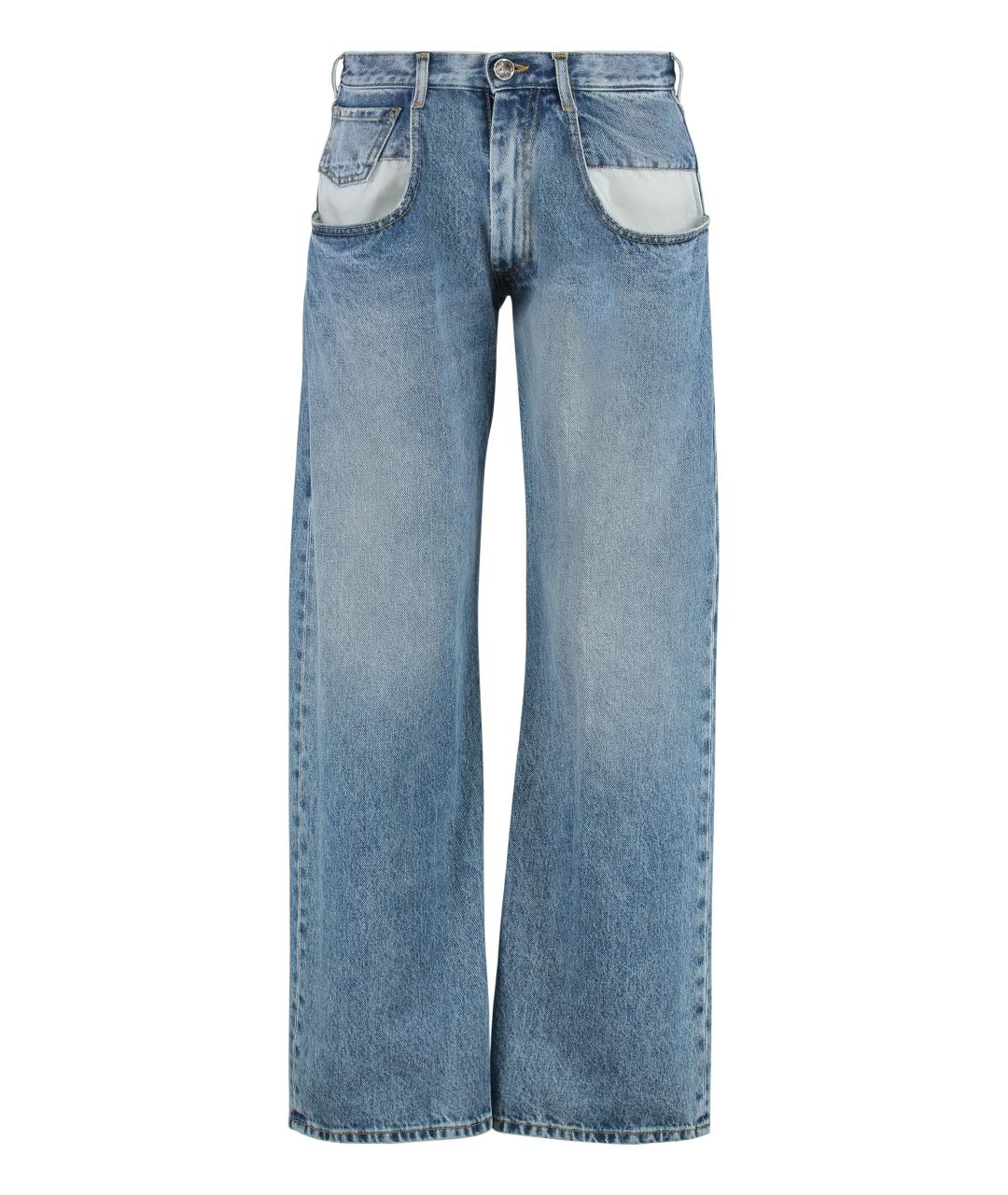 MAISON MARGIELA Синие хлопковые прямые джинсы, фото 1