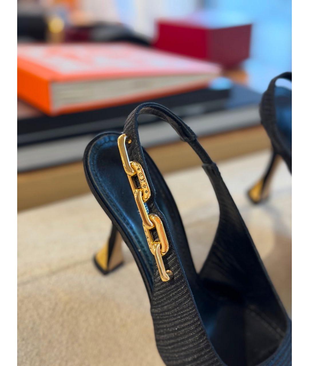 LOUIS VUITTON Черные текстильные туфли, фото 4