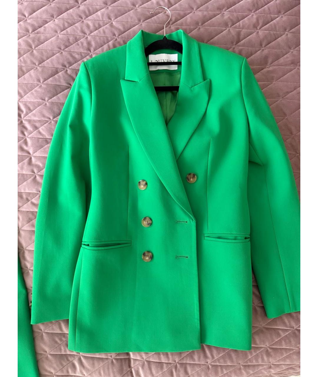 'S MAX MARA Зеленый вискозный костюм с брюками, фото 9