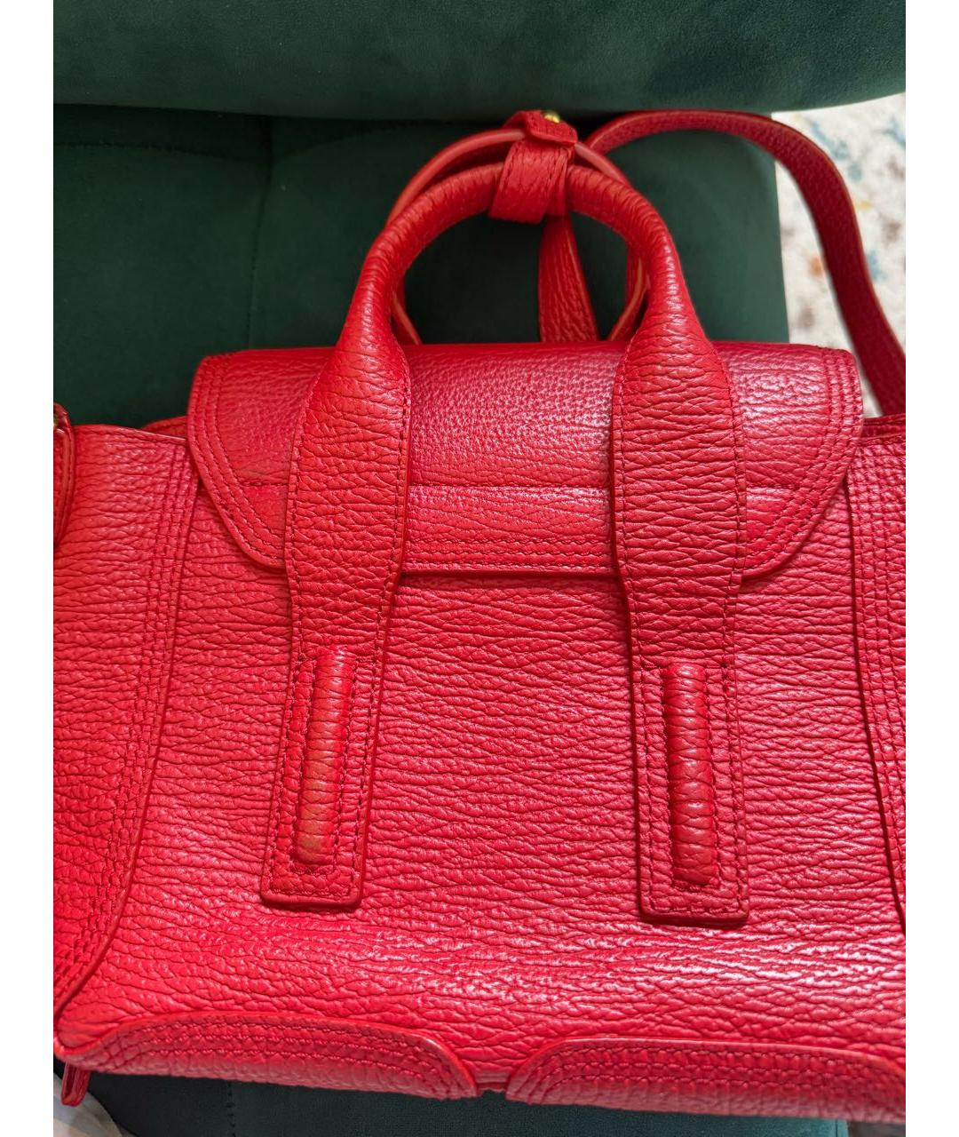 3.1 PHILLIP LIM Красная кожаная сумка тоут, фото 3