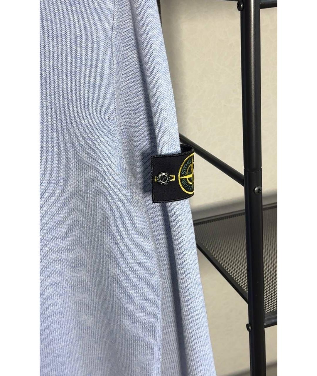 STONE ISLAND Голубой шерстяной джемпер / свитер, фото 3
