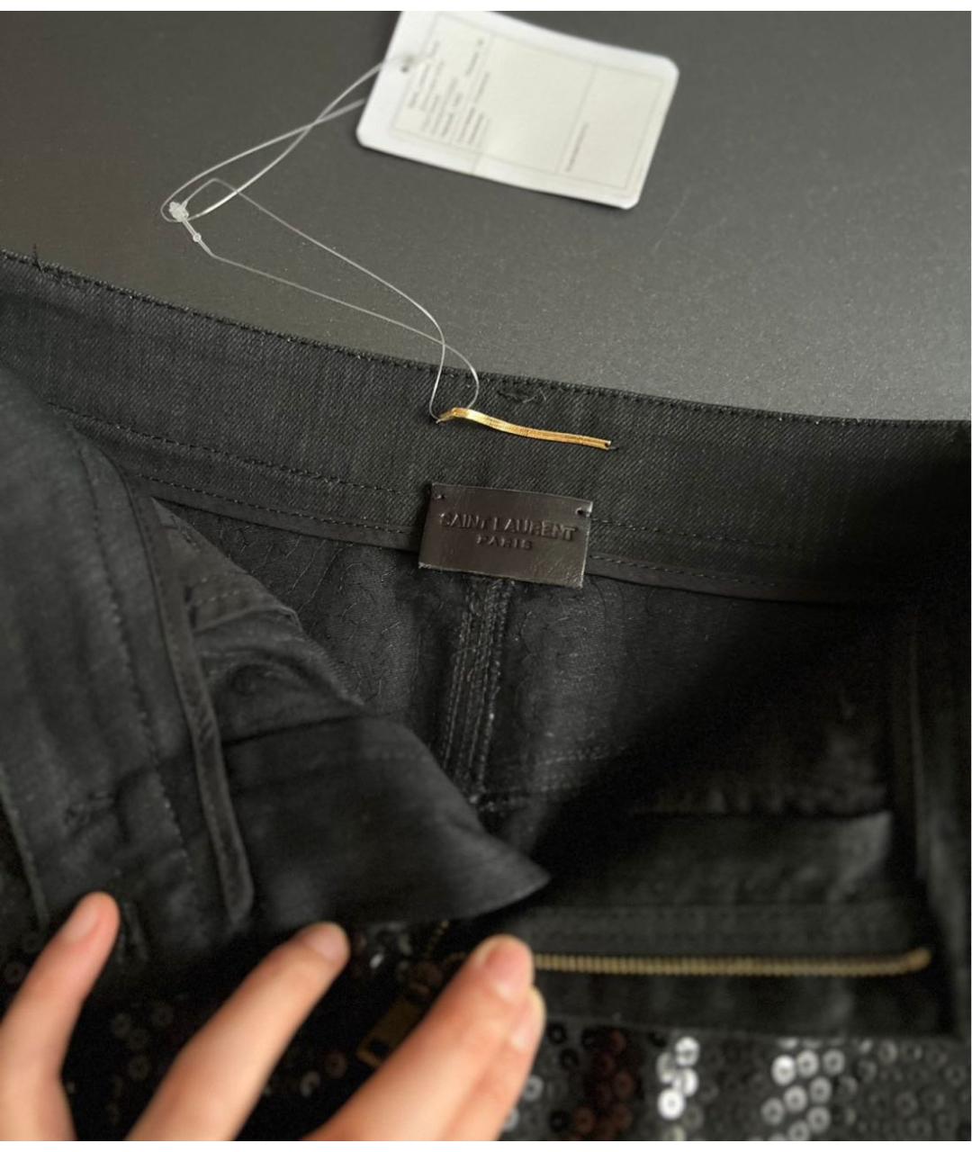 SAINT LAURENT Черная юбка мини, фото 6