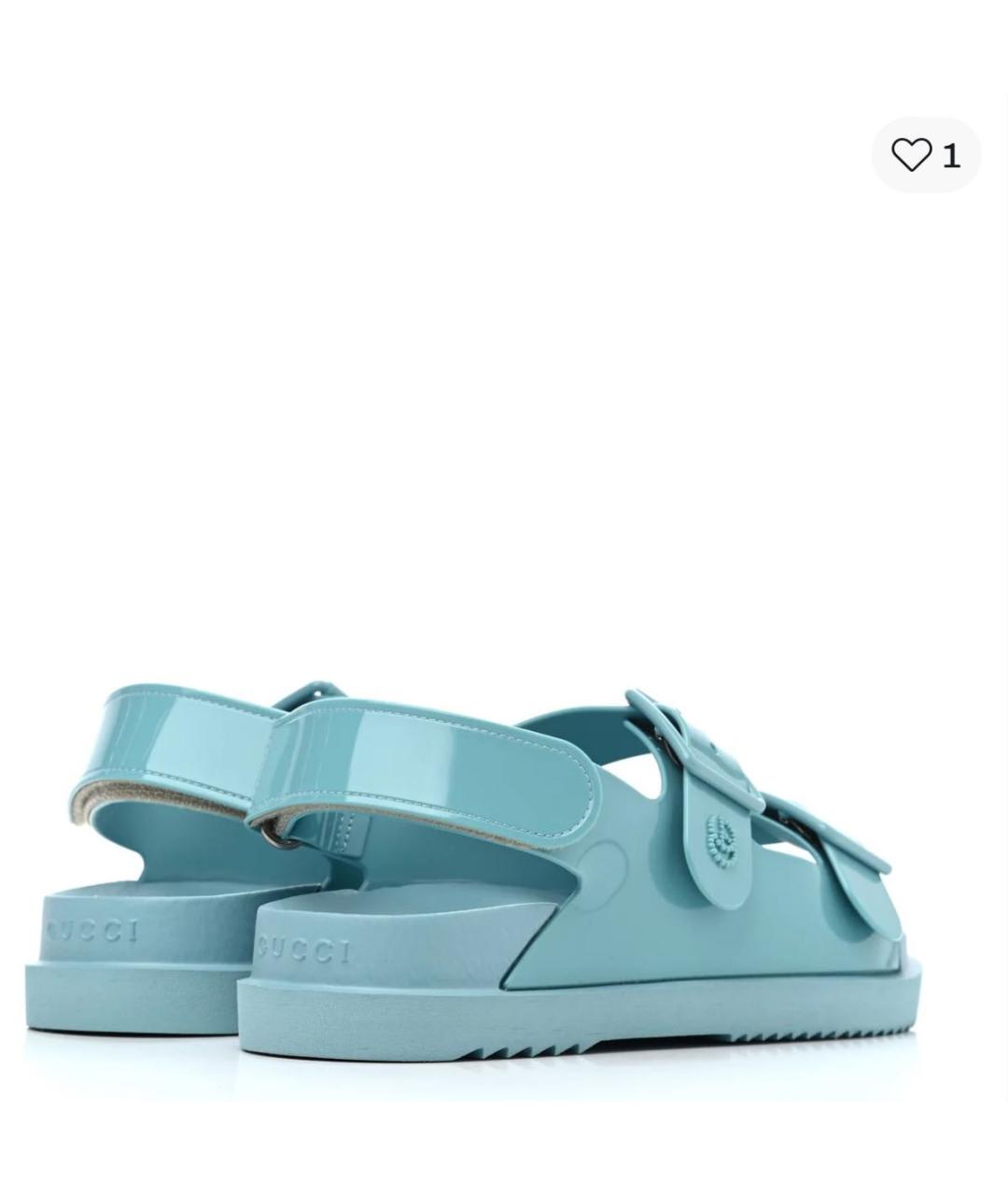 GUCCI Бирюзовые резиновые сандалии, фото 3