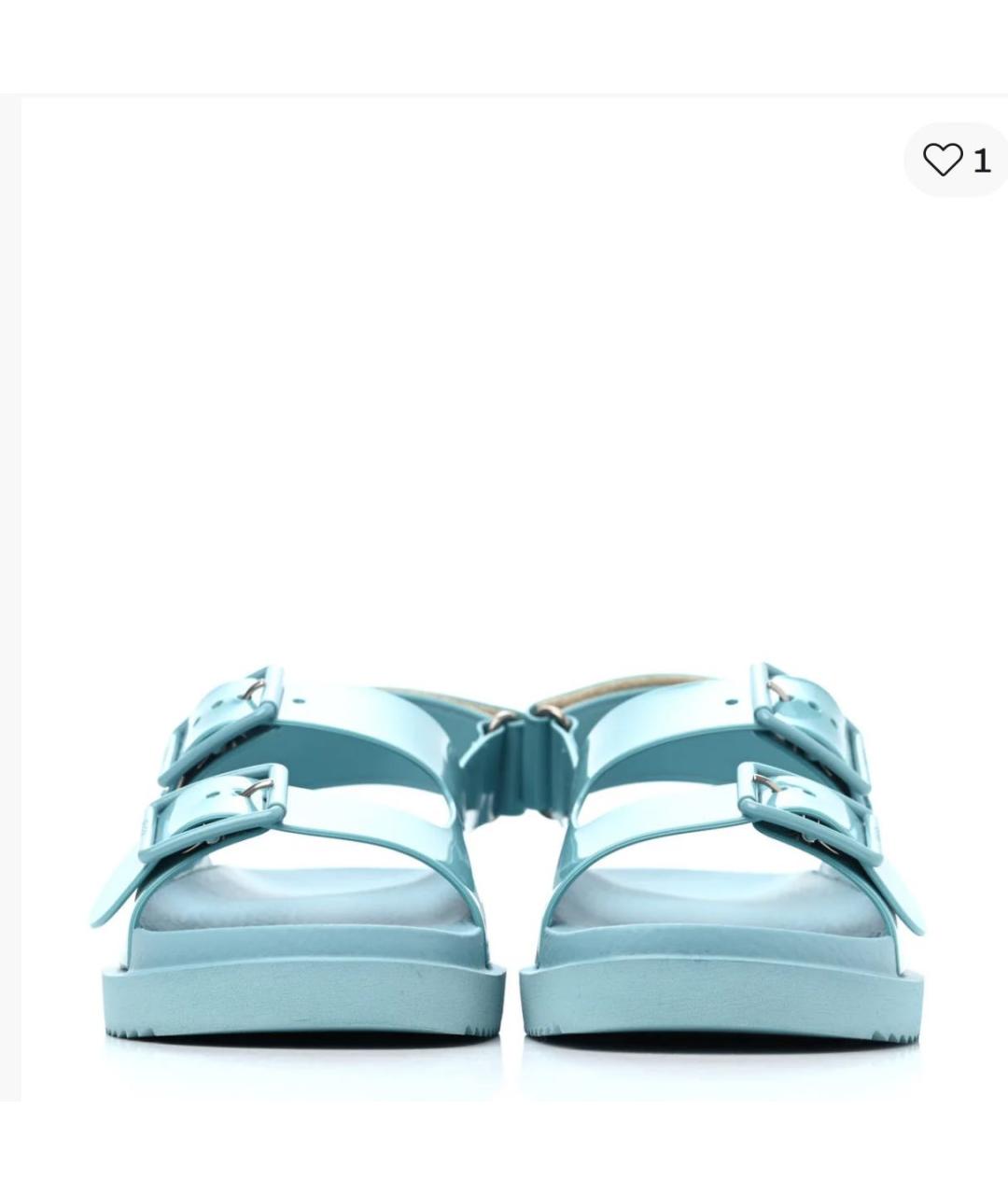 GUCCI Бирюзовые резиновые сандалии, фото 2