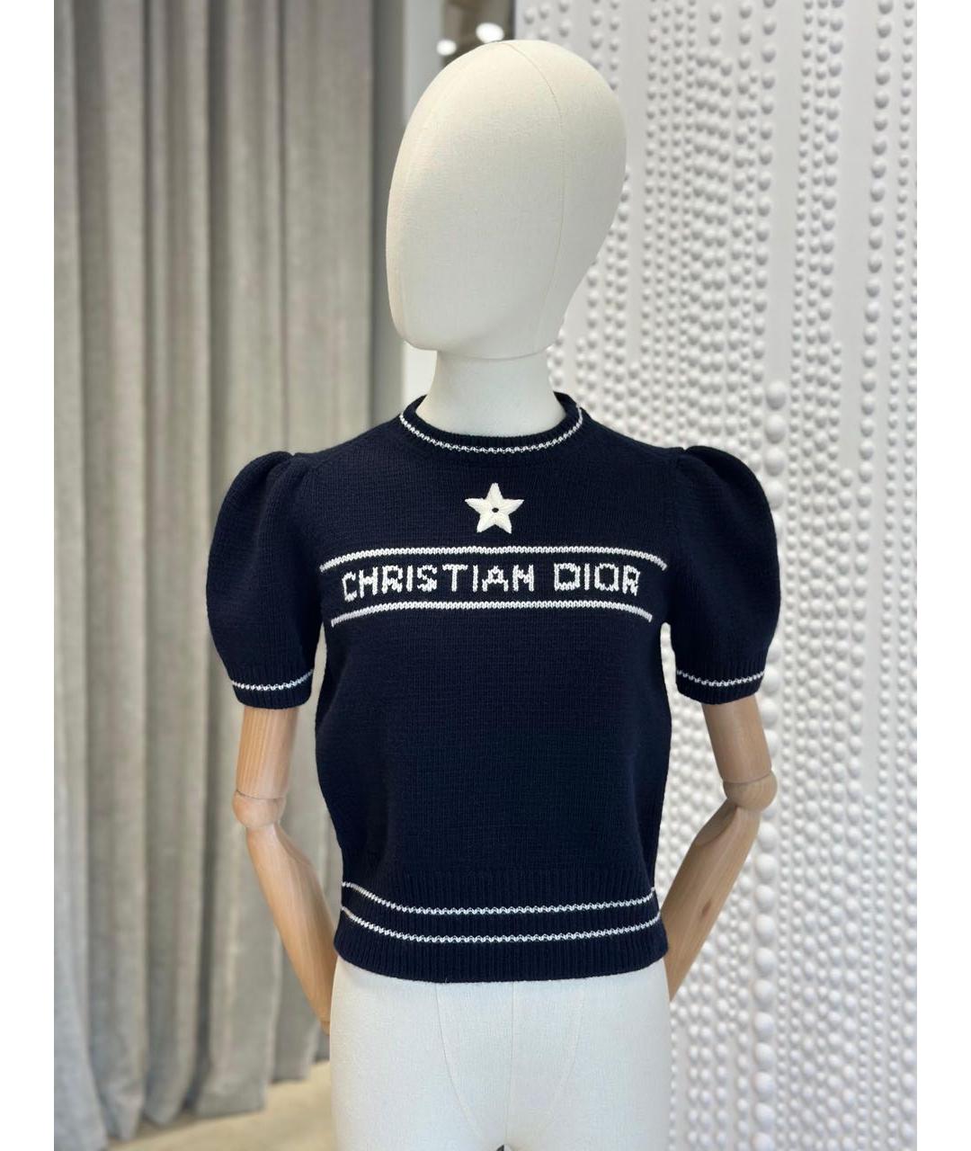 CHRISTIAN DIOR Темно-синий кашемировый джемпер / свитер, фото 2