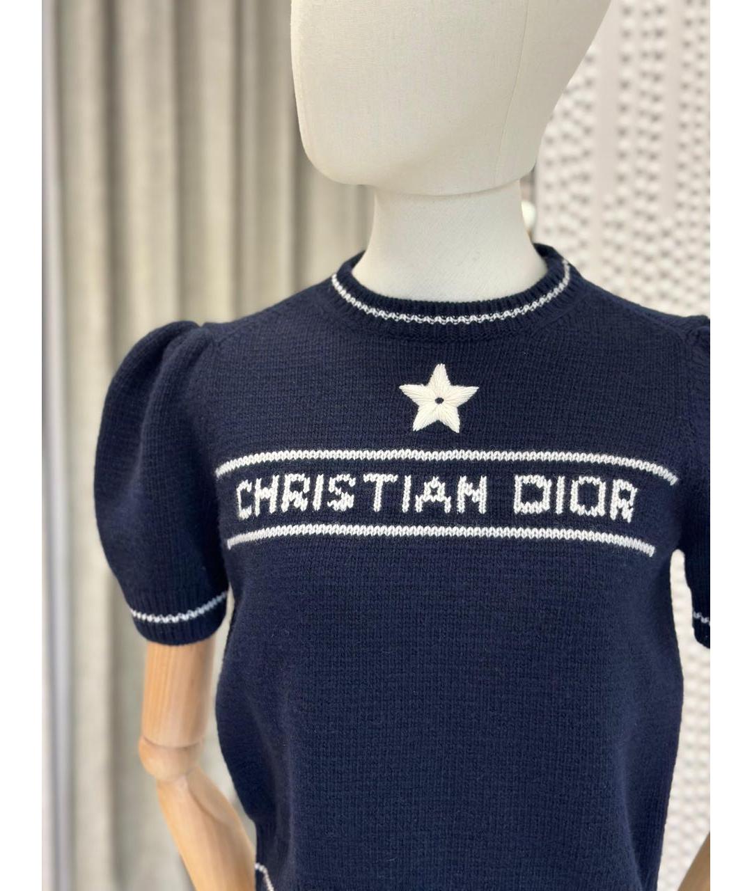 CHRISTIAN DIOR Темно-синий кашемировый джемпер / свитер, фото 3