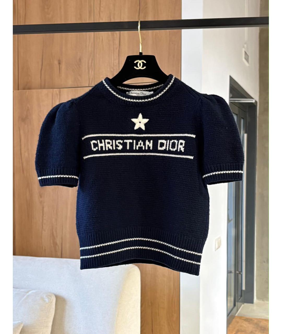 CHRISTIAN DIOR Темно-синий кашемировый джемпер / свитер, фото 4