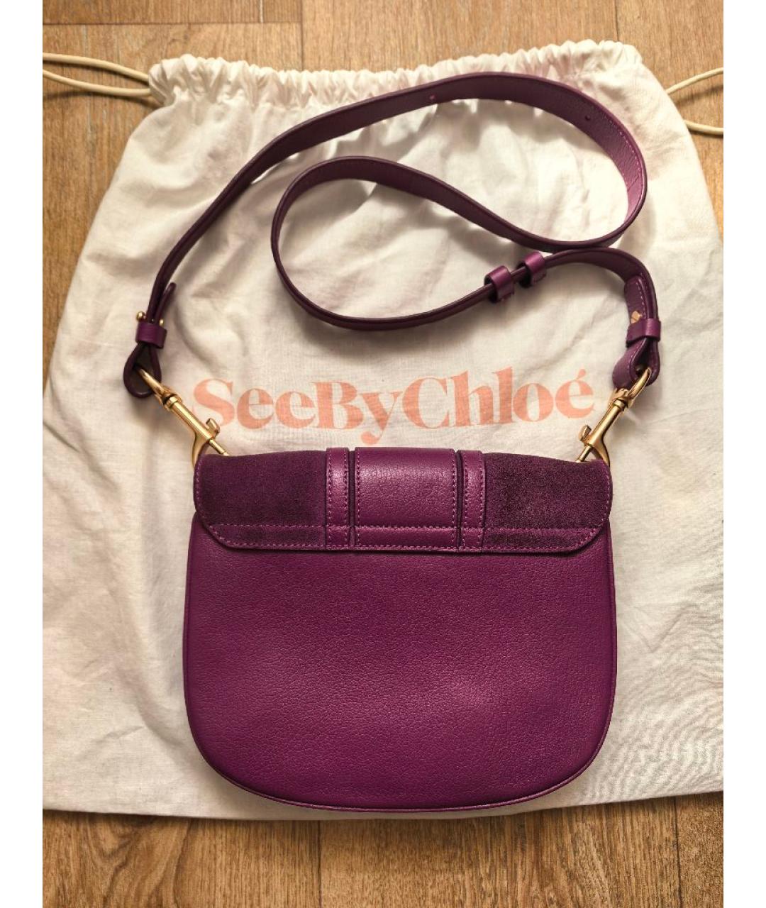 SEE BY CHLOE Фиолетовая замшевая сумка через плечо, фото 3