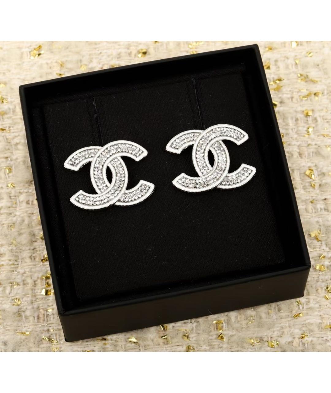CHANEL Серебряные металлические серьги, фото 5