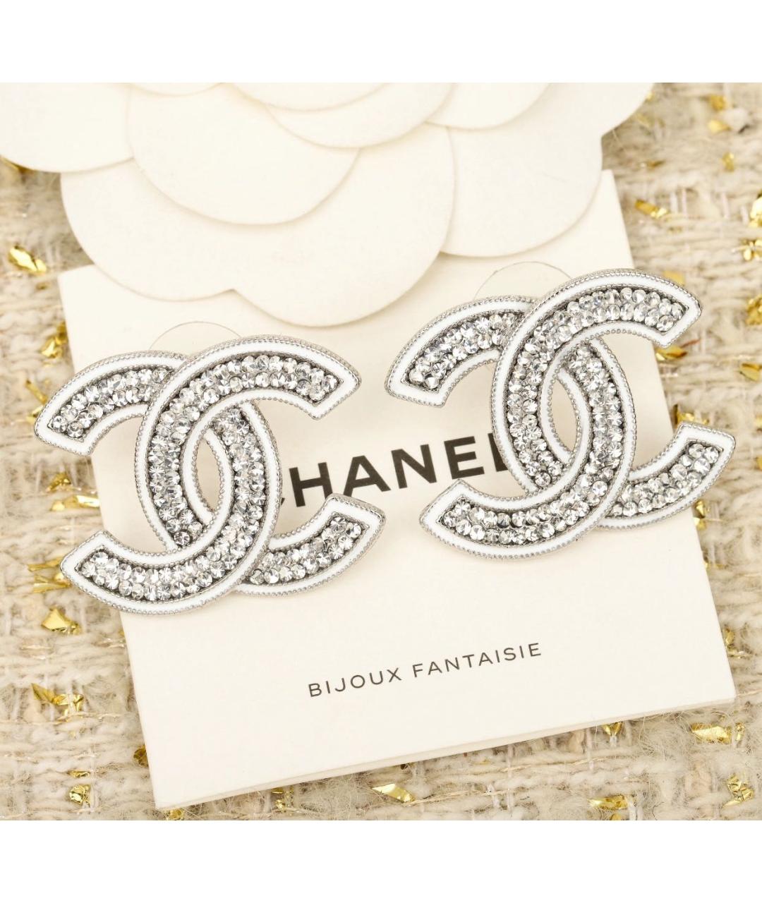 CHANEL Серебряные металлические серьги, фото 3