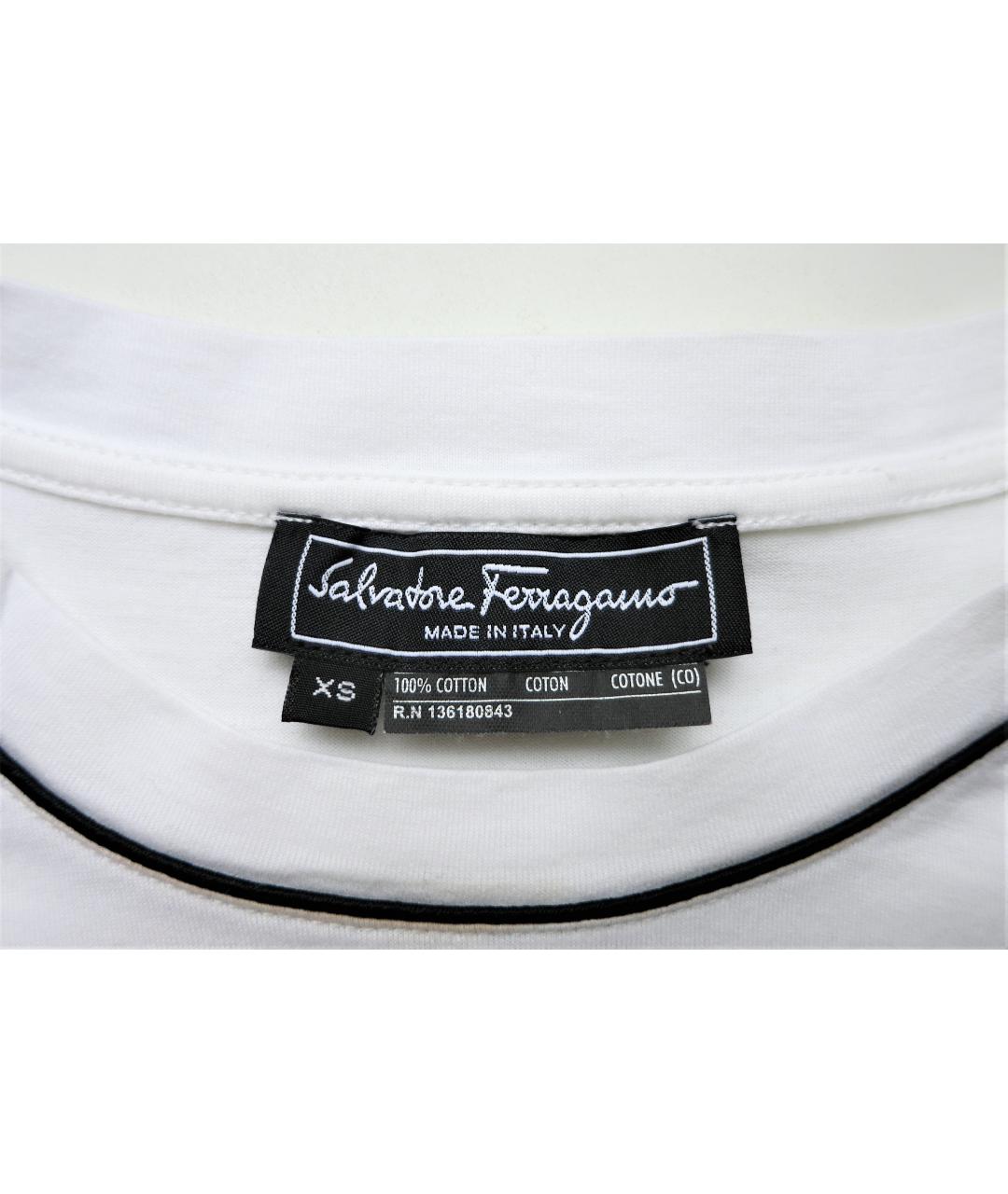 SALVATORE FERRAGAMO Белая хлопковая футболка, фото 5