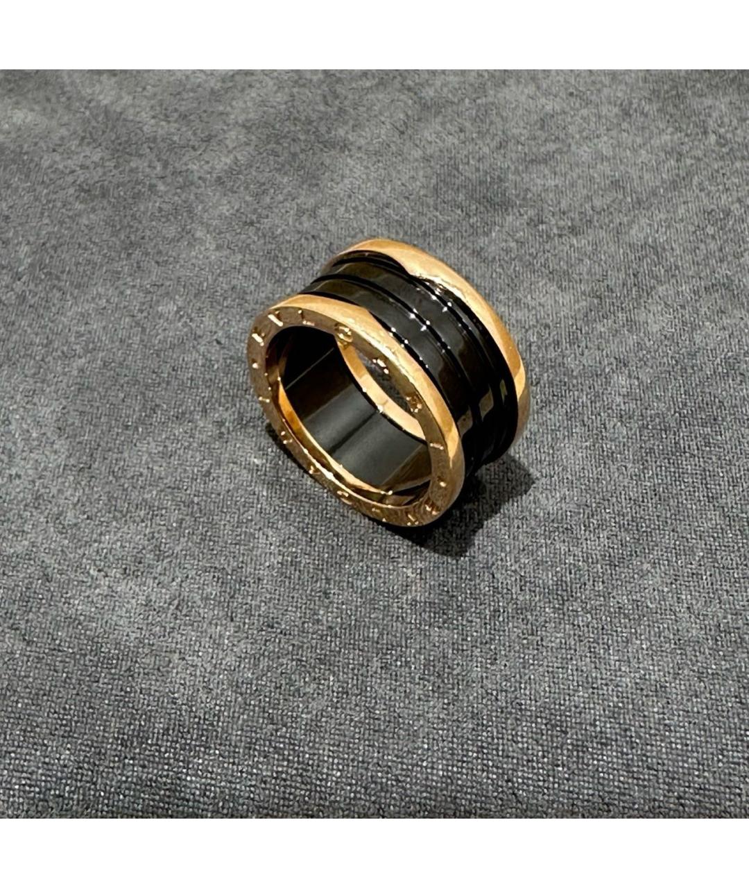 BVLGARI Черное кольцо из розового золота, фото 2