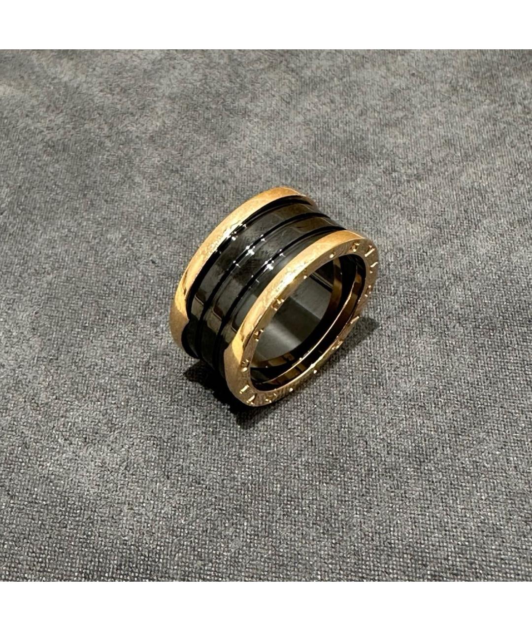 BVLGARI Черное кольцо из розового золота, фото 4