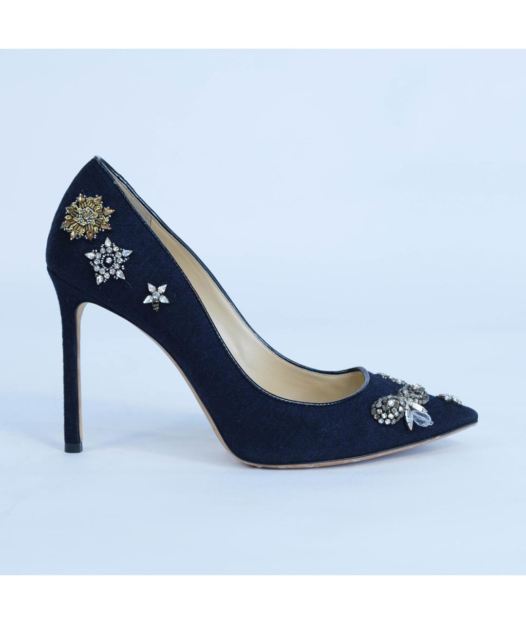 JIMMY CHOO Темно-синие текстильные туфли, фото 2