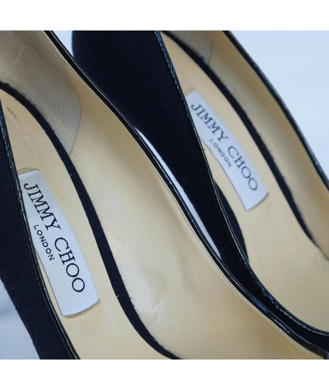 JIMMY CHOO Темно-синие текстильные туфли, фото 5