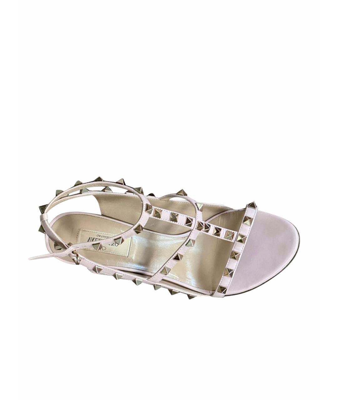 VALENTINO Розовые кожаные босоножки, фото 1
