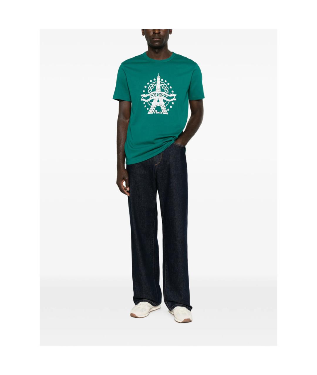 KENZO Зеленая хлопковая футболка, фото 5
