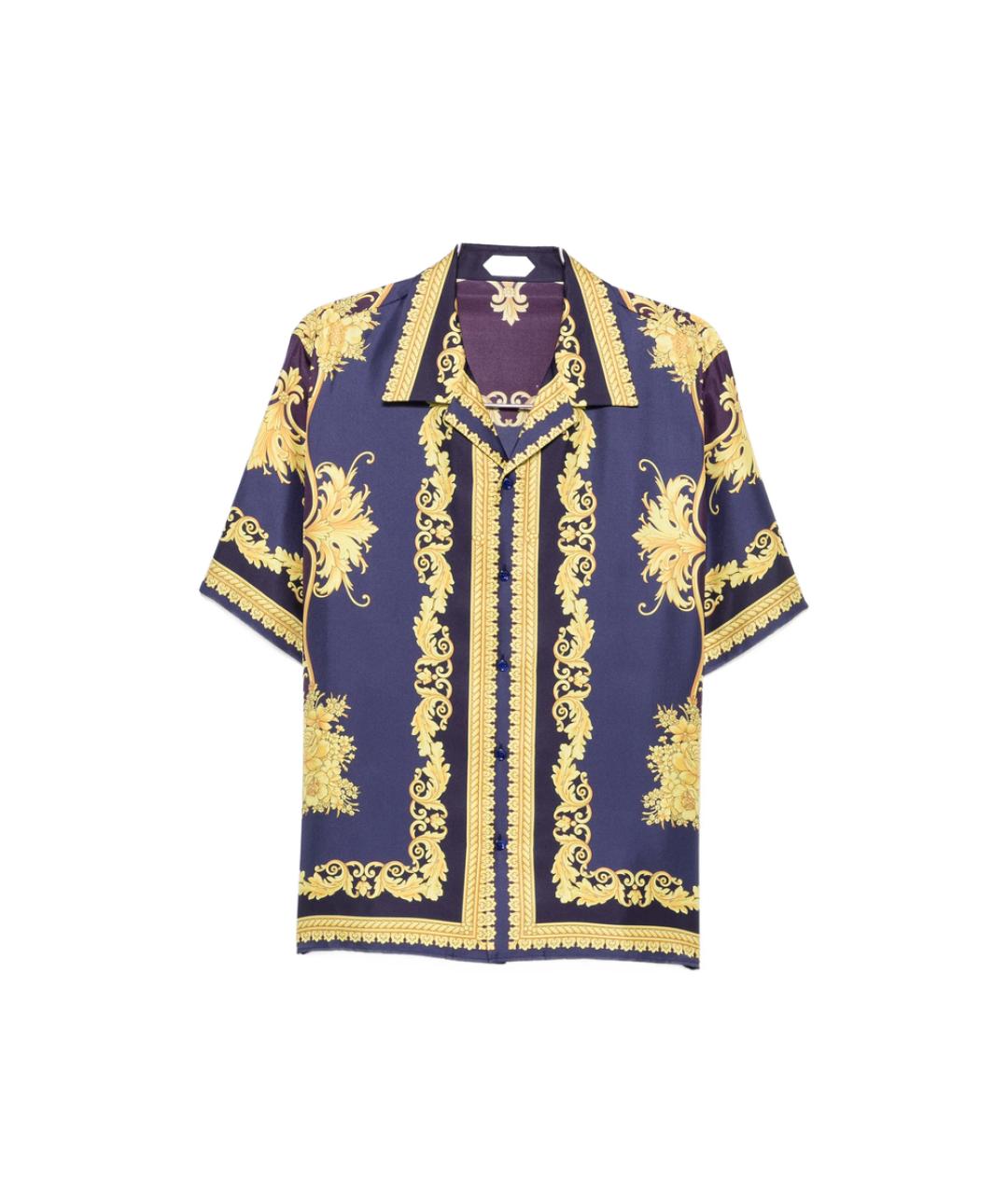VERSACE Фиолетовая шелковая кэжуал рубашка, фото 1