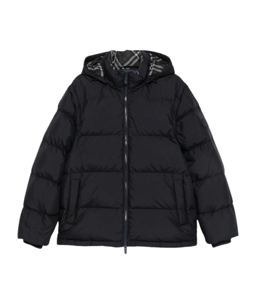 BURBERRY Черный полиэстеровый пуховик, фото 1