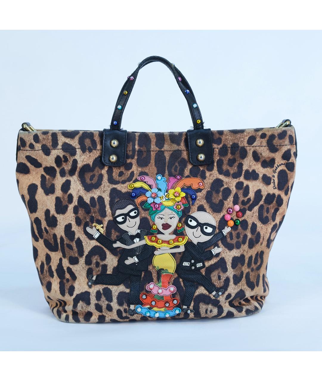 DOLCE&GABBANA Коричневая сумка тоут, фото 2