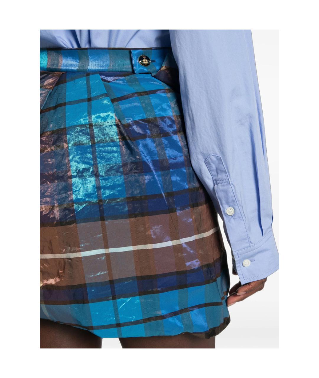 VIVIENNE WESTWOOD Синяя полиэстеровая юбка мини, фото 3