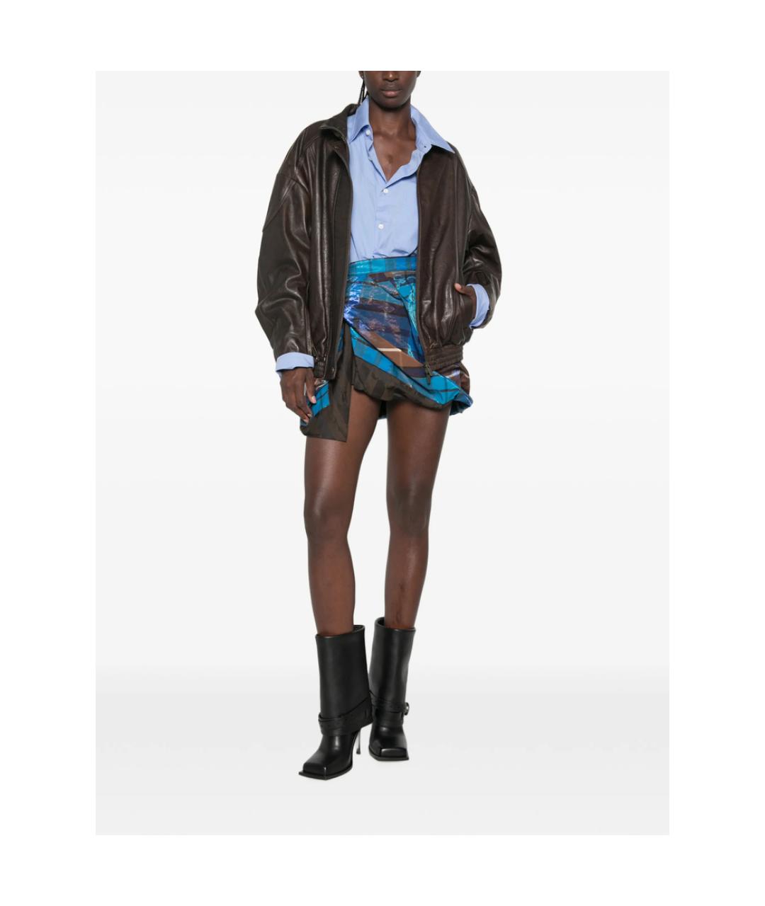 VIVIENNE WESTWOOD Синяя полиэстеровая юбка мини, фото 4