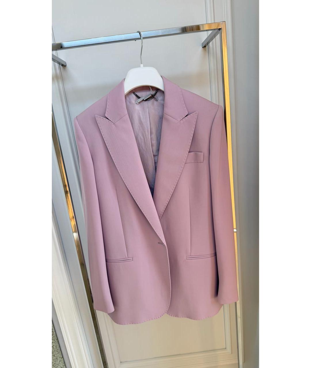 STELLA MCCARTNEY Розовый шерстяной костюм с брюками, фото 4