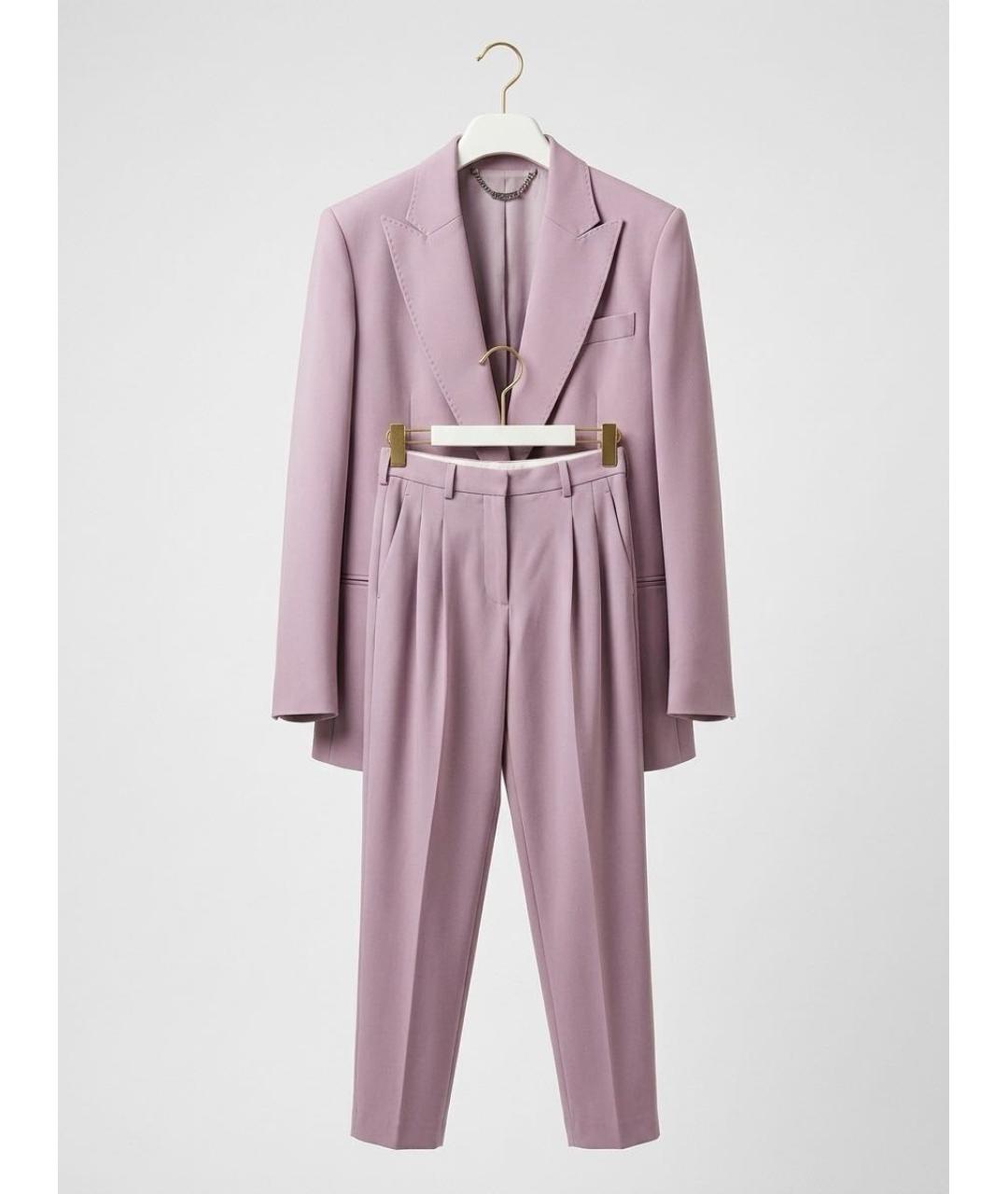 STELLA MCCARTNEY Розовый шерстяной костюм с брюками, фото 2