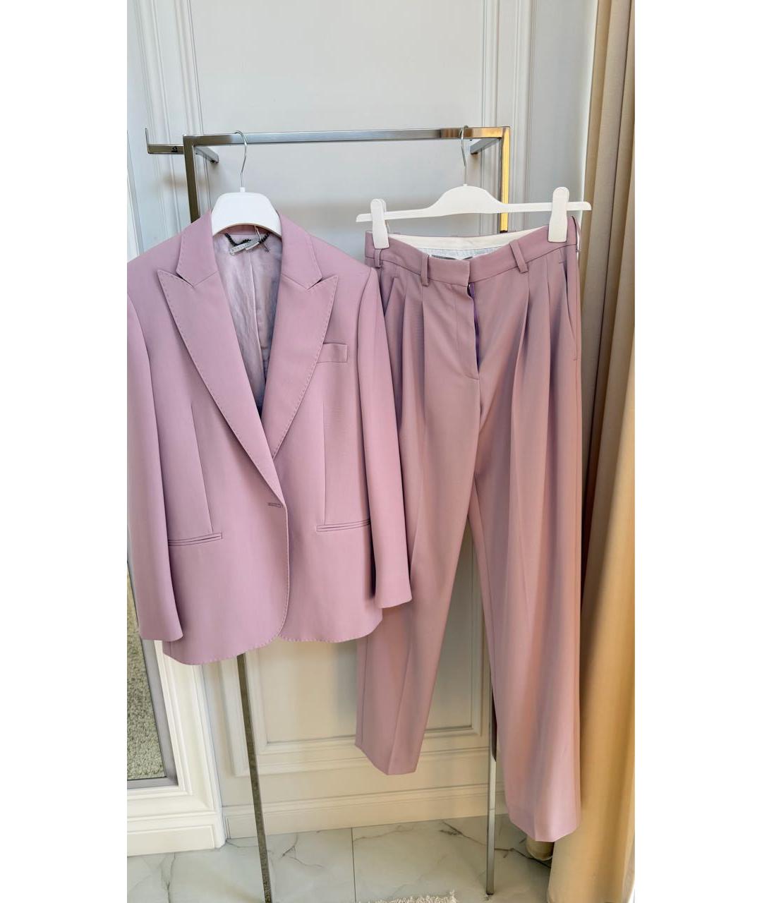 STELLA MCCARTNEY Розовый шерстяной костюм с брюками, фото 6