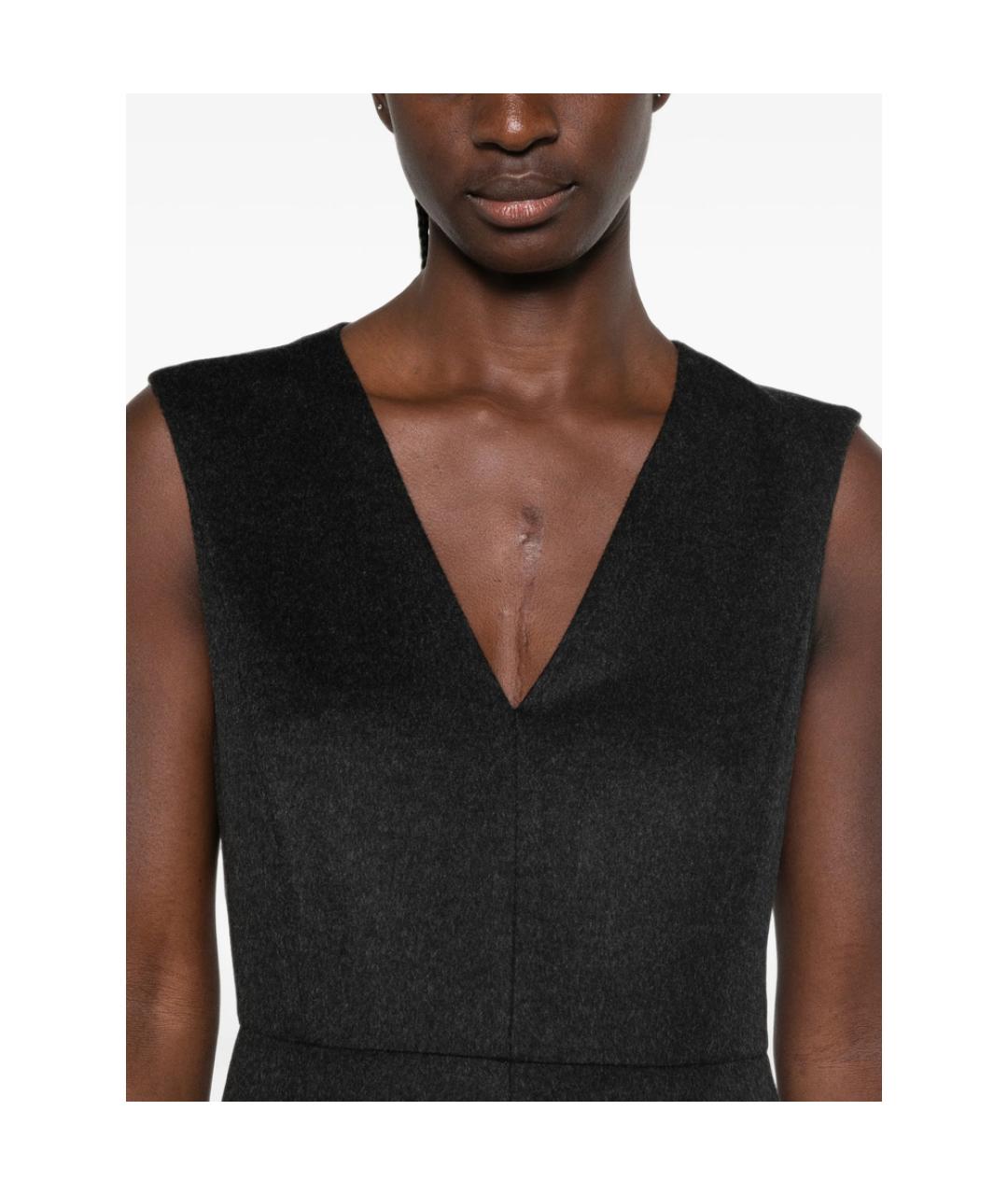 MAX MARA STUDIO Серое шерстяное повседневное платье, фото 3